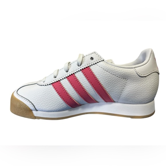 Adidas Girls Samoa White and Pink Sneakers Size 2